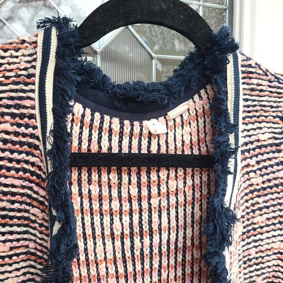 Anthropologie Moth Knit Boho Artsy Bohemian 70s Fringe Cardigan SMALL - Picture 3 of 11